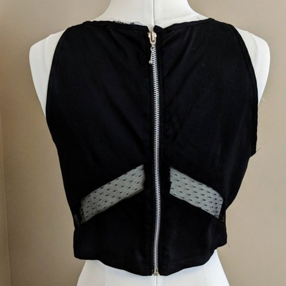 SOLD Sparkle & Fade Lace Detail Crop Top - Picture 3 of 8